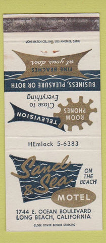 Matchbook Cover - Sand & Sea Motel Long Beach CA WEAR 30 Strike
