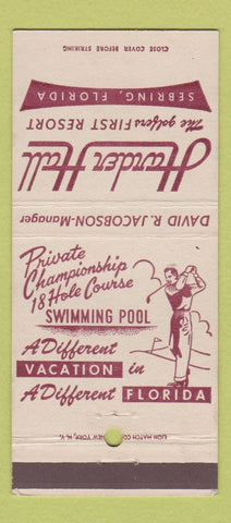 Matchbook Cover - Harder Hall Sebring FL  30 Strike