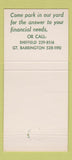Matchbook Cover - Great Barrington Savings Bank  30 Strike