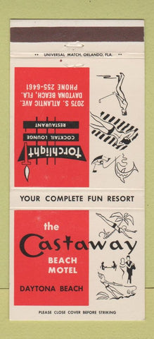 Matchbook Cover - Castaway Beach Motel Daytona Beach FL 30 Strike