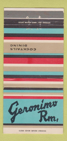 Matchbook Cover - Geronimo Room Coffee Dan's Phoenix AZ 30 Strike