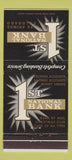 Matchbook Cover - 1st National Bank Las Animas Colorado  30 Strike