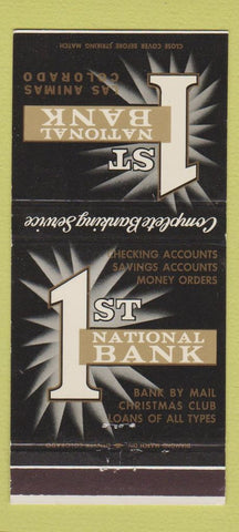 Matchbook Cover - 1st National Bank Las Animas Colorado  30 Strike
