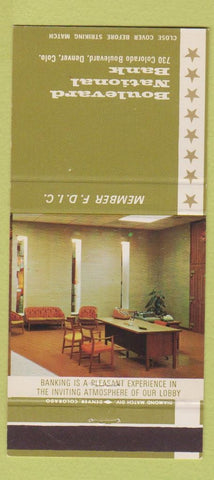 Matchbook Cover - Boulevard National Bank Denver Colorado 30 Strike