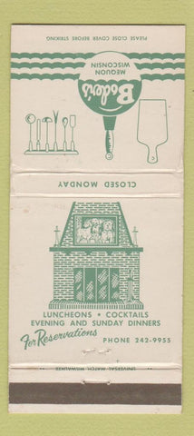 Matchbook Cover - Boder's Restaurant Mequon WI WEAR 30 Strike