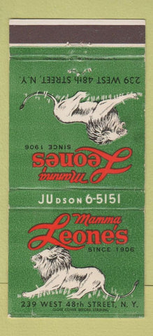 Matchbook Cover - Mamma Leone's New York City 30 Strike