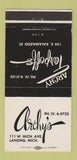 Matchbook Cover - Archy's Lansing MI 30 Strike