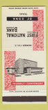 Matchbook Cover - First National Bank Edna TX 30 Strike