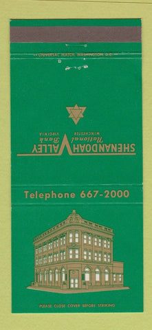 Matchbook Cover - Shenandoah Valley Bank Winchester VA 30 Strike