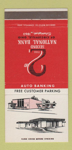 Matchbook Cover - 2nd National Bank Circleville OH 30 Strike