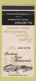 Matchbook Cover - Burton's Mesa Restaurant Chico CA 30 Strike