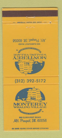 Matchbook Cover - Monterey Whaling Village Mount Prospect IL 30 Strike