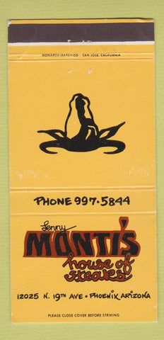 Matchbook Cover - Monti's House of Steak Phoenix AZ 30 Strike