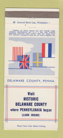 Matchbook Cover - Delaware County PA Chester 30 Strike