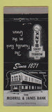 Matchbook Cover - Morrill & Janes Bank Hiawatha KS 30 Strike