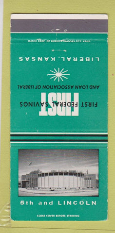 Matchbook Cover - First Federal Savings Liberal KS 30 Strike
