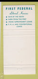Matchbook Cover - First Federal Savings Liberal KS 30 Strike