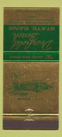 Matchbook Cover - Deerfield Beach State Bank FL 30 Strike
