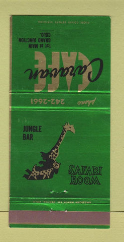Matchbook Cover - Cafe Caravan Grand Junction Colorado Giraffe  30 Strike