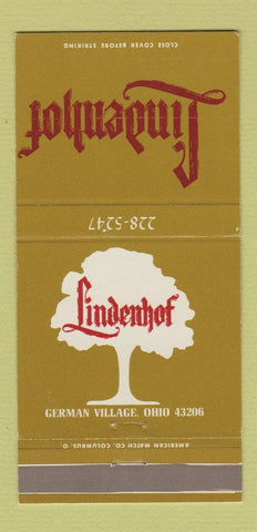 Matchbook Cover - Lindenhof German Village OH 30 Strike