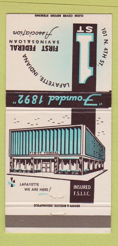 Matchbook Cover - First Federal Savings Lafayette IN 30 Strike