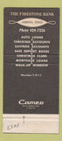Matchbook Cover - Firestone Bank Lisbon IA WEAR 30 Strike