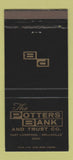 Matchbook Cover - Potters Bank and Trust East Liverpool Wellsville OH 30 Strike
