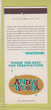 Matchbook Cover - Andy's Teogra Denver Salt Lake City Phoenix 30 Strike