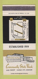 Matchbook Cover - Community State Bank Kansas City MO 30 Strike