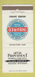 Matchbook Cover - Provident Savings and Loan Madison WI 30 Strike