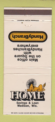 Matchbook Cover - Home Savings and Loan Madison WI 30 Strike