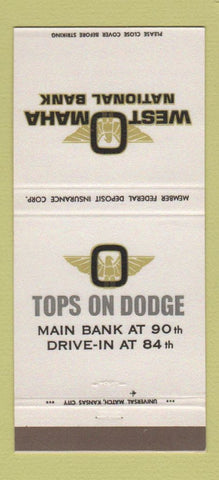 Matchbook Cover - West Omaha National Bank NE 30 Strike