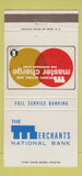 Matchbook Cover - Merchants National Bank Burlington Barre Bristol VT 30 Strike