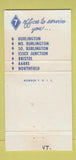 Matchbook Cover - Merchants National Bank Burlington Barre Bristol VT 30 Strike