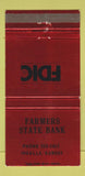 Matchbook Cover - Farmers Tate Bank Ingalls KS 30 Strike