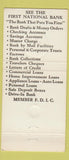 Matchbook Cover - First National Bank Wichita KS 30 Strike