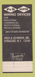 Matchbook Cover - P&S Electrical Wiring Syracuse NY 30 Strike