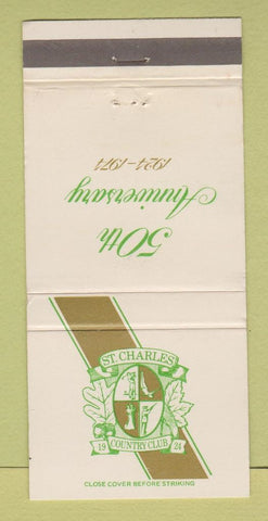 Matchbook Cover - St Charles Country Club 1974 30 Strike