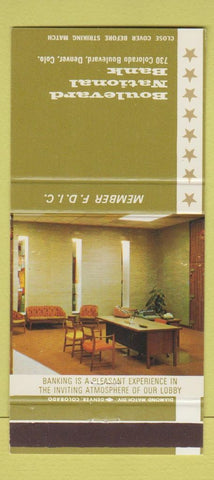 Matchbook Cover - Boulevard National Bank Denver Colorado 30 Strike