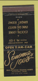 Matchbook Cover - Sonoma Joe's Petaluma CA #1 30 Strike