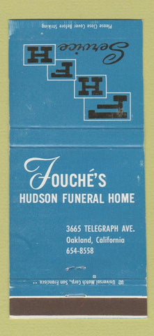 Matchbook Cover - Fouche's Hudson Funeral Home Oakland CA WEAR BLUE 30 Strike