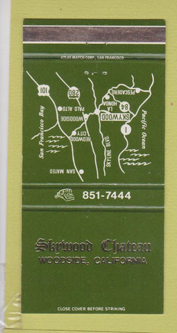 Matchbook Cover - Skywood Chateau Woodside CA 30 Strike