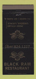 Matchbook Cover - Black Ram Restaurant Des Plaines IL WEAR 30 Strike