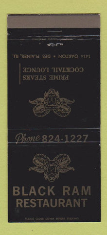 Matchbook Cover - Black Ram Restaurant Des Plaines IL WEAR 30 Strike