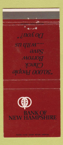 Matchbook Cover - Bank of New Hampshire Manchester Nashua NH 30 Strike
