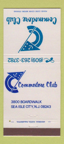Matchbook Cover - Commodore Club Sea Isle City NJ 30 Strike