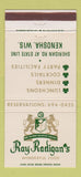 Matchbook Cover - Ray Radigan's Restaurant Kenosha WI 30 Strike