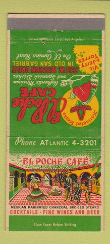 Matchbook Cover - El Poche Cafe San Gabriel CA WORN 30 Strike