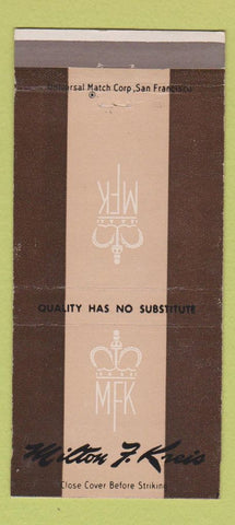 Matchbook Cover - Milton Kreis Store San Francisco Beverly Hills 30 Strike