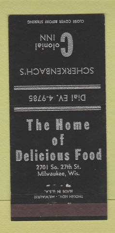 Matchbook Cover - Scherkenbach's Colonial Inn Milwaukee WI 30 Strike